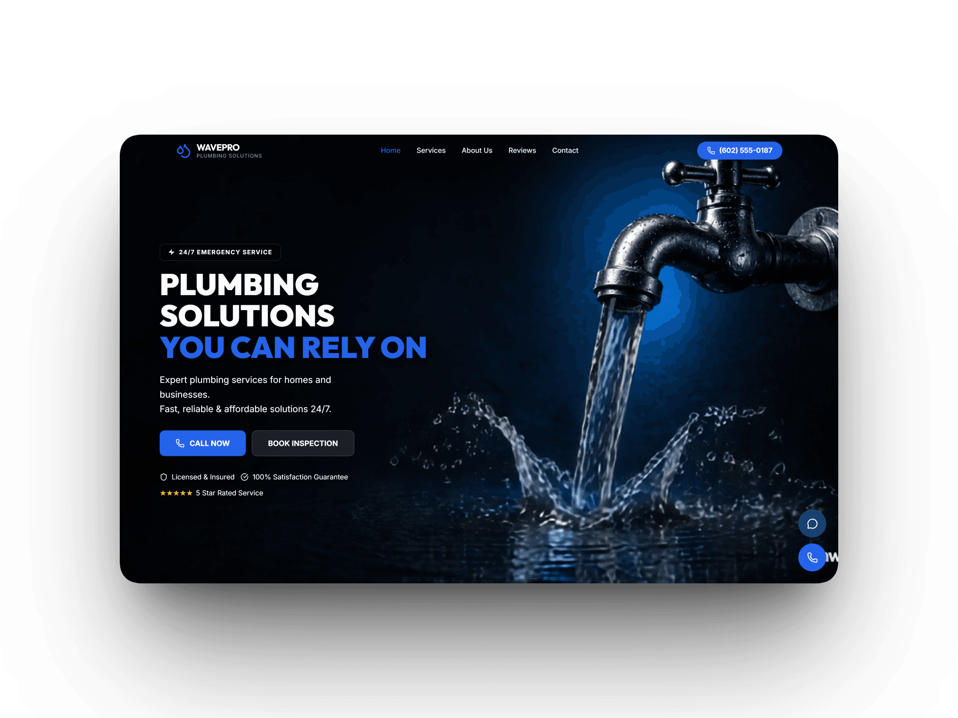 WavePro Plumbing & Drain website screenshot